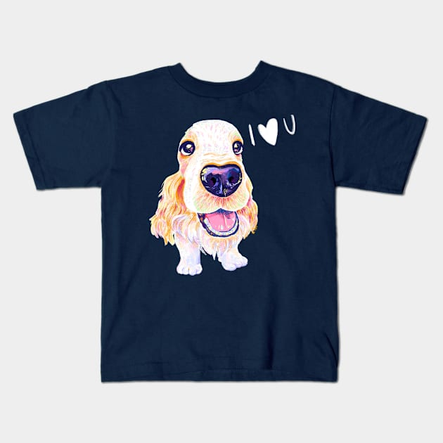 Dog Love You Kids T-Shirt by Iniistudio